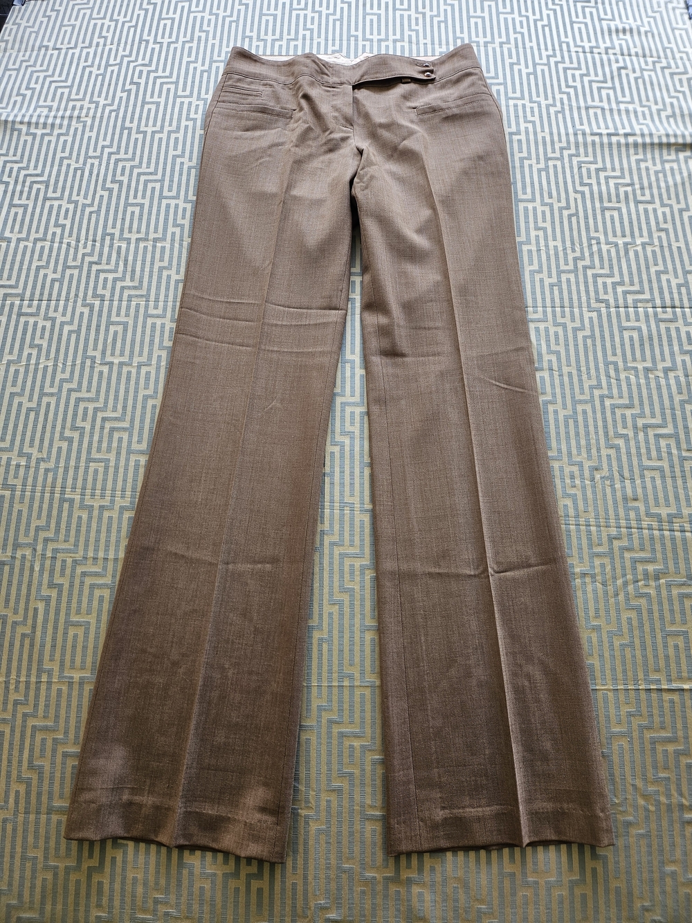 Tailored Wide-Leg Dress Trousers in Brown